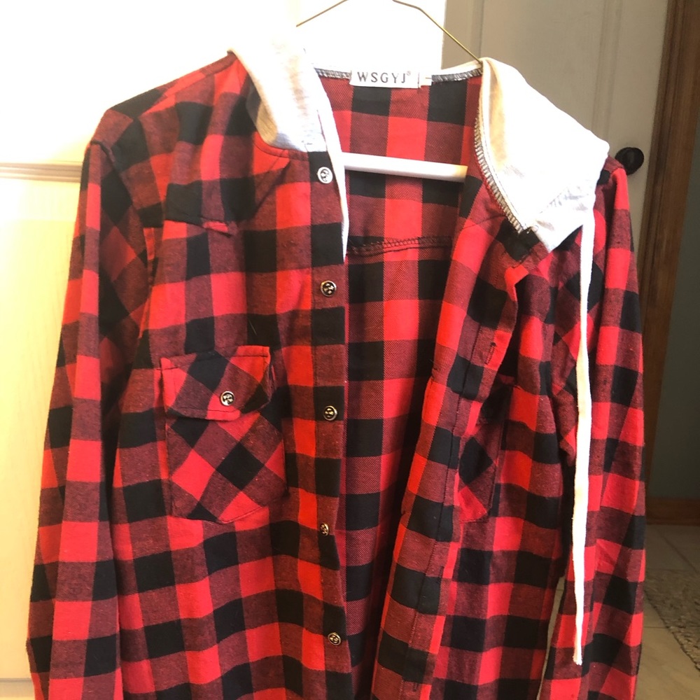 WSGYJ Long Sleeve Button Up Shirt/Hoodie